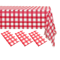 Nappe en plastique à carreaux rouge et blanc, jetable, pour pique-niques, anniversaires, carnavals, fêtes