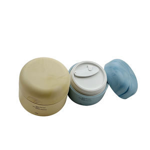 2025 Biologisch abbaubare weiße matte Eierform 30g 50g 100g PMU Kosmetisches Calciumcarbonat-Creme glas mit Löffel und Lotion flasche - Product Image 2