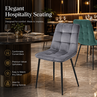Chaises de salle à manger pour restaurant, chaise carrée en velours matelassé à dossier haut pour salle à manger, café, bistrot, terrasse, cantine, dîner, banquet