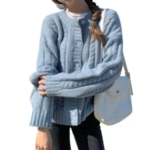 Liu Ming Autumn Winter Fashionable 2024 Trending Women Casual Loose Knitted Jacket Cardigan Sweater
