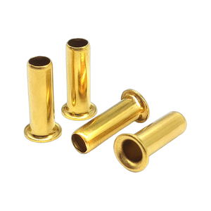 Remaches tubulares largos de latón de 2.5-10mm de diámetro y 10-12mm de longitud, ojales con brida hueca completa para cuero y ferretería eléctrica - Product Image 1