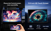 Layar Monitor Headrest 13.5'' IPS Touchscreen 4K untuk Hiburan Kursi Belakang dengan Penyimpanan 4+64GB Sistem Android