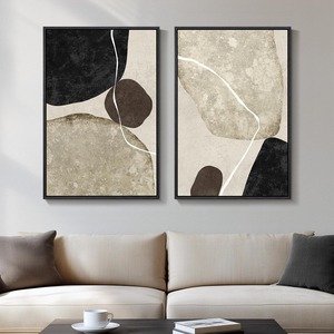 Juego de 2 Piezas de Arte Mural de Porcelana de Cristal con Marco de Aluminio, <span class=keywords><strong>Pintura</strong></span> Decorativa Moderna Abstracta Boho Minimalista, Venta al Por Mayor - Product Image 5