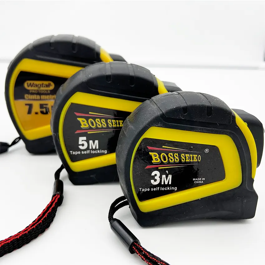 3 m 5 m 7.5 m 10 m tape measure with nylon coated matte white and yellow lettering foot inch fractional metric system