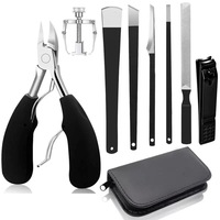 Kit professionnel de coupe-ongles anti-éclaboussures en acier inoxydable pour ongles épais et durs