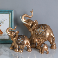 Éléphant européen en résine artisanat décoration or éléphant créatif décoration de la maison bureau salon éléphant résine artisanat