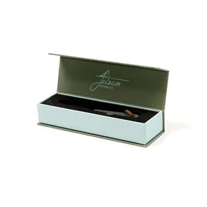 Logotipo personalizado luxo verde magnético presente embalagem espuma inserir relógios pulseira caixa kraft papel eyewear caso com preço de fábrica