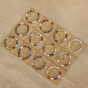 <span class=keywords><strong>Bracciale</strong></span> da donna con perline dei dodici segni zodiacali <span class=keywords><strong>e</strong></span> cristalli, combinazione <span class=keywords><strong>ametista</strong></span>, verde, <span class=keywords><strong>oro</strong></span> <span class=keywords><strong>e</strong></span> bronzo, in acciaio inossidabile, alla moda per matrimoni - Product Image 4