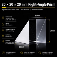 Prisme réflecteur optique personnalisé 20*20mm en verre avec revêtement miroir en aluminium