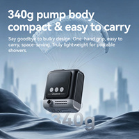 Pompe de douche portable Qunature pour l'extérieur, 8000 mAh rechargeable, étanche IPX8, pour le camping, la voiture, le vélo, le lavage des animaux