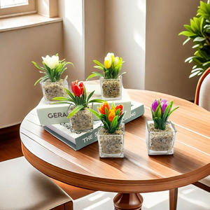 Venta al por mayor 12 piezas nuevo estilo de decoración del hogar <span class=keywords><strong>plantas</strong></span> y flores <span class=keywords><strong>artificiales</strong></span> de vidrio <span class=keywords><strong>para</strong></span> boda decoración al aire libre uso en interiores - Product Image 5