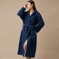 Peignoir de luxe unisexe pour hôtel 5 étoiles, en coton, à capuche, col châle, super doux, en tissu éponge, pour spa et resort