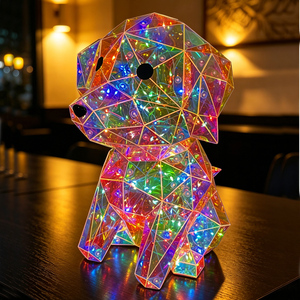 <span class=keywords><strong>ไฟ</strong></span> LED ขนาด 30 ซม. รูปสุนัขเรืองแสง ใช้พลังงานจาก USB รูปปั้นสัตว์แบบปริซึม แสงโฮโลแกรม สำหรับตกแต่งงานปาร์ตี้คริสต์มาส - Product Image 2