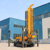 Machine de forage de puits d'eau pneumatique sur chenilles, foreuse hydraulique de 700 m avec pompe moteur pour la construction de puits profonds