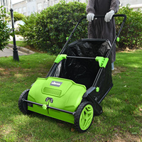 VERTAK Balayeuse manuelle haute performance sans moteur pour jardin et pelouse, chariot de nettoyage extérieur, balayeuse à feuilles à pousser