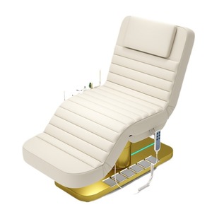 Table de massage électrique moderne de luxe en cuir blanc pour salon de beauté, lit de cils incurvé avec 4 moteurs, vente en gros - Product Image 5