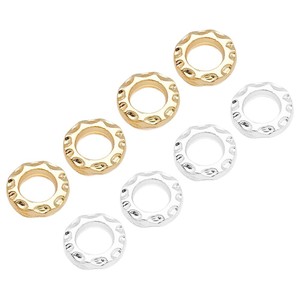 Cuentas espaciadoras de cobre chapado en oro y plata, cuentas redondas de metal con orificio grande para la fabricación de joyería DIY, accesorios para pulseras y collares. - Product Image 5