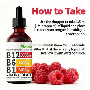 قطرات فيتامين ب المعقدة النباتية عالية الفعالية سائل عن طريق الفم 2*60 نكهة التوت غير المعدلة وراثيا مختبر اختبار الطاقة دعم الدماغ الكبار - Product Image 5