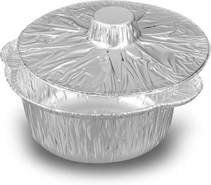 Pots et casseroles jetables en aluminium rond avec couvercle - Product Image 2