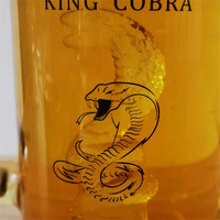 Bouteille en verre en forme de réservoir, contenant fait à la main, pour cognac ou whisky, 500/1000ml, 10 pièces