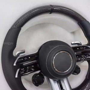 Volante de fibra de carbono de cuero perforado OLED para <span class=keywords><strong>Mercedes</strong></span> <span class=keywords><strong>Benz</strong></span> SL GLA35 GLA45 GLB180 GLB200 GLB35 GLA GLE GLS63 <span class=keywords><strong>AMG</strong></span> GT - Product Image 4