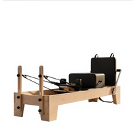 Cama de Pilates Plegable de Madera de Roble de Grado Profesional con Rieles para un Entrenamiento Suave, Equipo de Pilates, Máquina Reformer de Pilates
