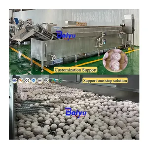 Machines automatiques de traitement de la viande Baiyu Ligne de boulettes de viande de poisson Boulettes de farine de riz Machines de formage Ligne de machines de fabrication de boulettes de viande