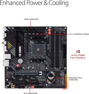 Carte mère de jeu A-SUS TUF Gaming B550M-PLUS (WI-FI) B550 Socket AM4 128 Go DDR4, nouvelle et originale, en vente - Product Image 4