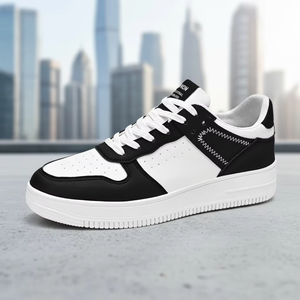 <span class=keywords><strong>Zapatillas</strong></span> <span class=keywords><strong>de</strong></span> Skateboard Personalizadas al por Mayor, Unisex, Negras y Blancas, <span class=keywords><strong>de</strong></span> Caña Alta, <span class=keywords><strong>de</strong></span> Piel Sintética, Transpirables, con Suela Gruesa Antideslizante, Zapatos Casuales - Product Image 3