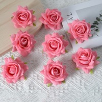 KEWEI 1053 Meilleure vente Tête de rose artificielle en velours simple et colorée pour décoration intérieure