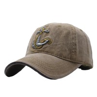 Vente en gros de casquette de baseball sportive vintage nouveau style de casquette en coton lavable avec logo brodé à l'ancre pour les affaires Sports de plein air