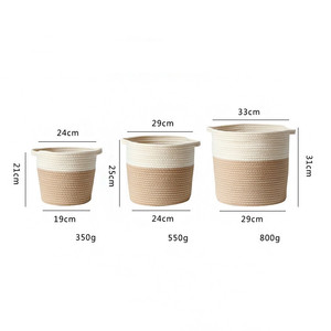 <span class=keywords><strong>Panier</strong></span> de rangement tissé moderne Vente en gros <span class=keywords><strong>Panier</strong></span> pliable en jute épissé en coton Corde pour plantes Pots de fleurs Couverture et <span class=keywords><strong>panier</strong></span> à linge - Product Image 1