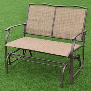 Chaise berçante en aluminium de <span class=keywords><strong>double</strong></span> siège traditionnel de jardin extérieur métal imperméable - Product Image 4