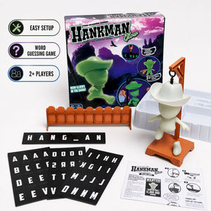 Juego de adivinanzas de palabras que brilla en la oscuridad 1:1 Hankman, juego clásico del gallinero con temática vaquera, juego de mesa educativo familiar para niños, juguete. - Product Image 1