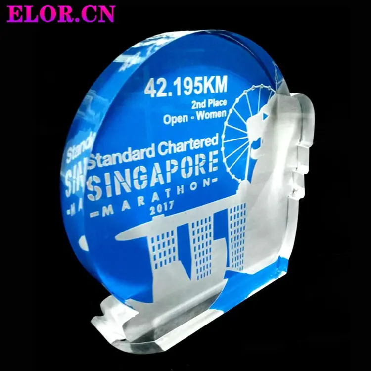 Hình Dạng Đặc Biệt Acrylic Trophy Giải Thưởng In UV Đầy Màu Sắc Marathon Trophy Tìm Kiếm Tốt Theo Thiết Kế Của Bạn