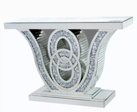 Nouvelle table console miroir en forme de V, design moderne, meubles de salon, table murale en verre avec miroir