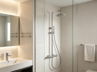 Mitigeur de douche thermostatique moderne en acier inoxydable, mural, apparent, de style européen, pour hôtels et salles de bain