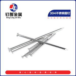 Clavos Redondos de Acero Inoxidable 304 Ding Lang Jin Shu, Punta Afilada, Cuerpo Liso, Clavos de Acabado de Grado Industrial - Product Image 3