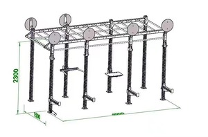 Multifunktionale Fitness-Station Trainingsgeräte Kraftstationen mit Klimmzugstangen und <span class=keywords><strong>Monkey</strong></span> Bars - Product Image 2
