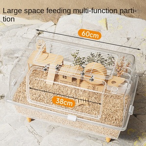 Lüks büyük uzay <span class=keywords><strong>Hamster</strong></span> kafes şeffaf 60 akrilik soba üst tavuk besleme kutusu katı altın ayı malzemeleri düğme plastik - Product Image 5
