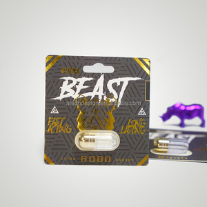 One-Stop Custom Rhino <b>Pills</b> Packaging Set with Blister Card Paper Box and Empty Capsule <b>Bottle</b> Wholesale - Product Image 4