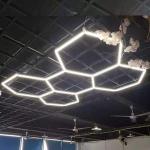 Berber dükkanı için 6500K altıgen Led ışık 5 Hex tavan garaj araba yıkama istasyonu dükkanı için çalışma ışığı açtı - Product Image 6