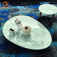 Offre Spéciale de luxe moderne table de café en marbre vert et ensemble de meubles de salon tv