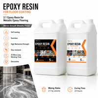 Résine époxy métallique décorative pour sols en béton, finition brillante sans joint, application facile