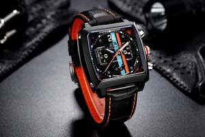 Paulareis Men's Watch Fully <b>Automatic</b> Mechanical Multifunctional Luminous Leather Square Mens Watches Top Brand Luxury - Product Image 5
