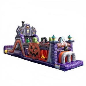 Halloween Haunted Run Obstacle <strong>Course</strong> 48ft Long, 48'- HAUNTED OBSTACLE <strong>COURSE</strong>,inflatable haunted-themed slide combo - Product Image 1