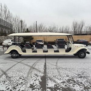 Autobús Eléctrico Vintage Amarillo Claro para Bodas y Turismo, Vehículo de 10 Pasajeros para Eventos al Aire Libre, Desfiles y Transporte de Grupos - Product Image 1