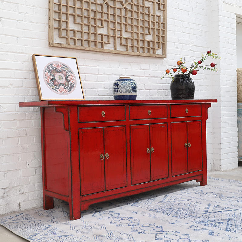 中国のアンティークの赤い塗装のサイドボードキャビネット| Alibaba.com