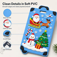 Etiqueta de Equipaje de PVC Suave 2D 3D Navideña al por Mayor, Etiqueta de Viaje de Goma con Logotipo Personalizado en Relieve, OEM ODM para Promoción de Marca B2B