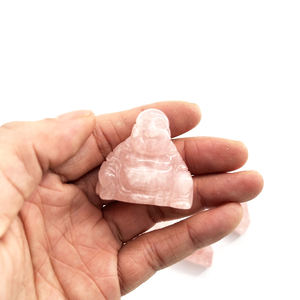 Venta al por mayor estatua de cuarzo rosa cristal sonrisa <span class=keywords><strong>Buda</strong></span> para artesanía de cristal - Product Image 6